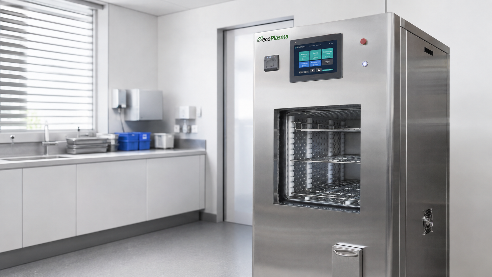 EcoPlasma low-temperature sterilizer installed in a clinical reprocessing room